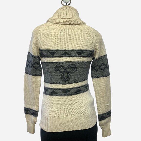 Aritzia TNA 100% Lambs Wool Sea To Sky Zip Up Knitted Cardigan Sweater Medium - Picture 2 of 11